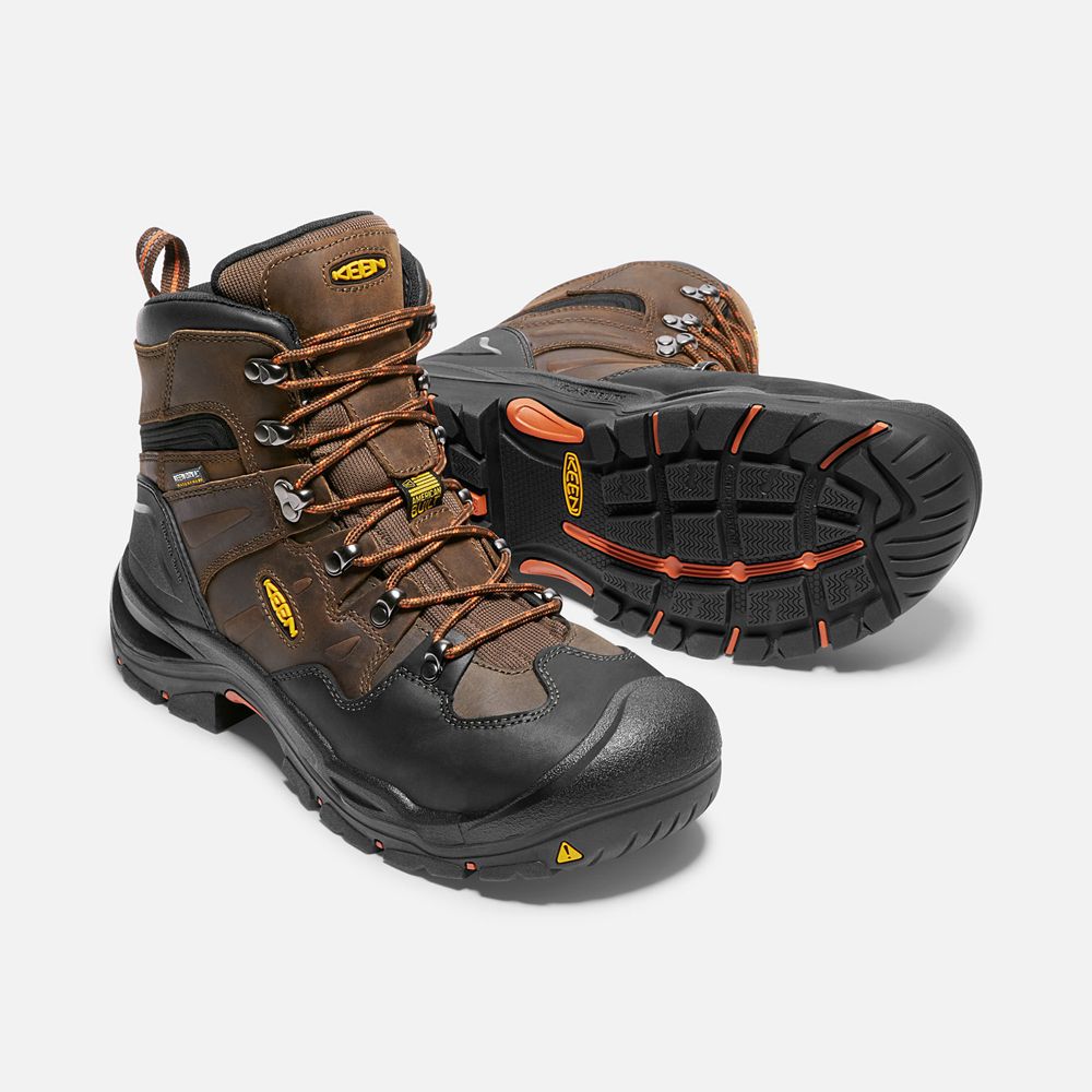 Botas de Trabajo Keen Mexico Marrom/Negros - Hombre Coburg 6\" Waterproof (Steel Toe) - ZP3791608